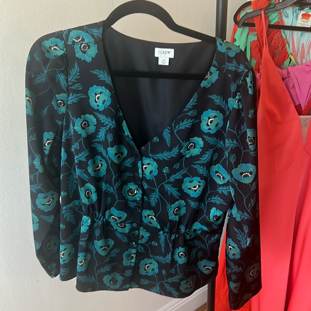 J crew floral blouse- size 12